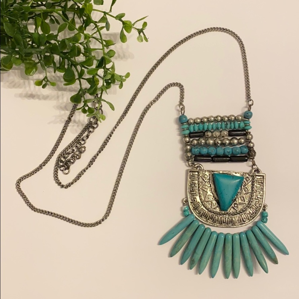 Turquoise long necklace